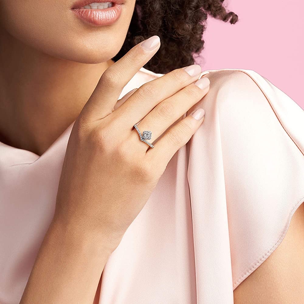 Pandora Square Sparkle Wishbone Ring